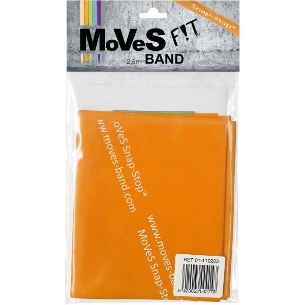 MoVes FiT Band -Pack con 10 unid. de Bandas Resistencia de 2'5m, color Naranja -Rcia. Media