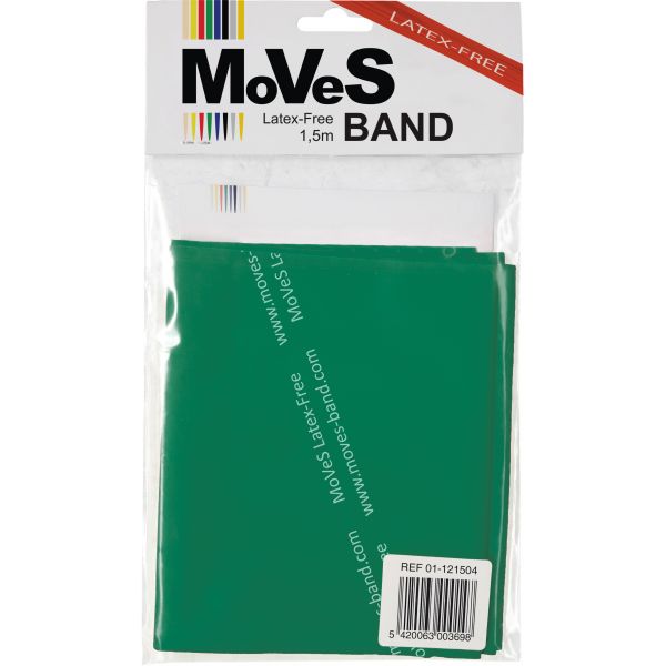 MoVes Band SIN LATEX -Pack con 10 unidades de Bandas Resistencia de 1'5m, La banda elástica que hace